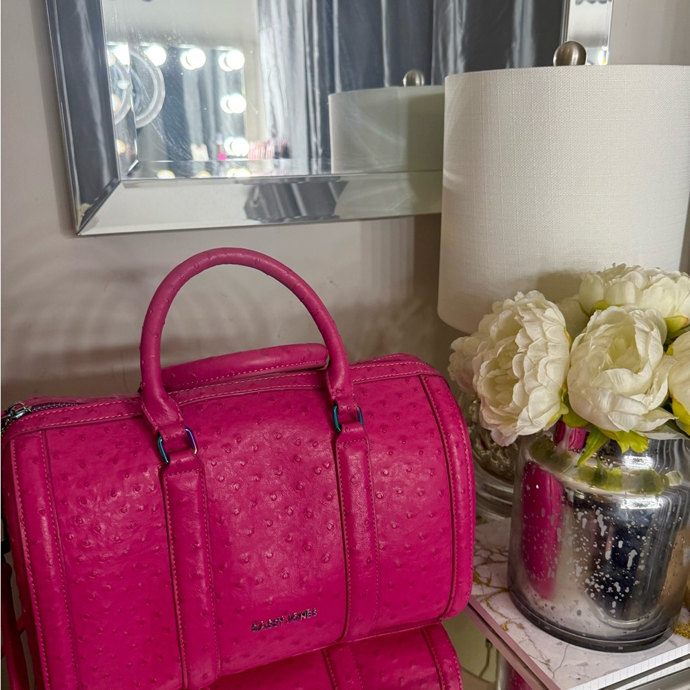 Sassy Jones Pink Satchel with Glossy Finish
